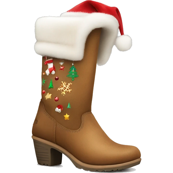 low cut ugg boots with Christmas design emoji
