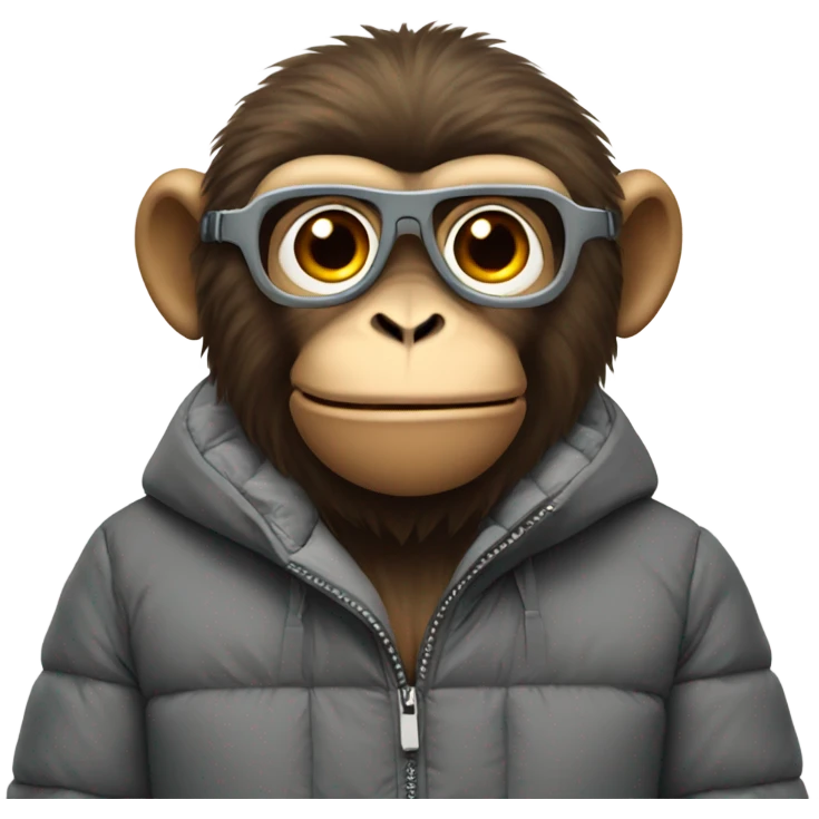 Monkey wearing a puffer jacket  emoji
