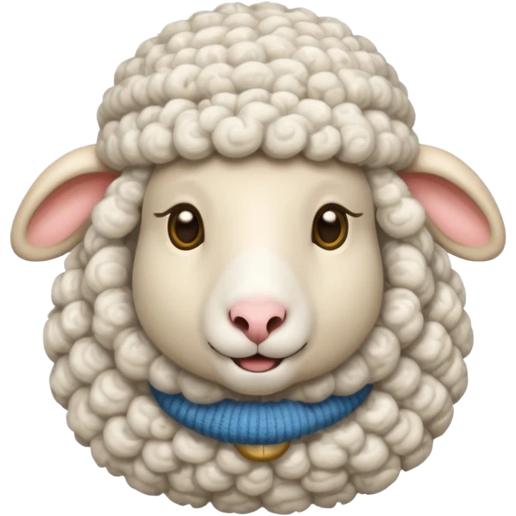 Sheep wear a wool hat emoji