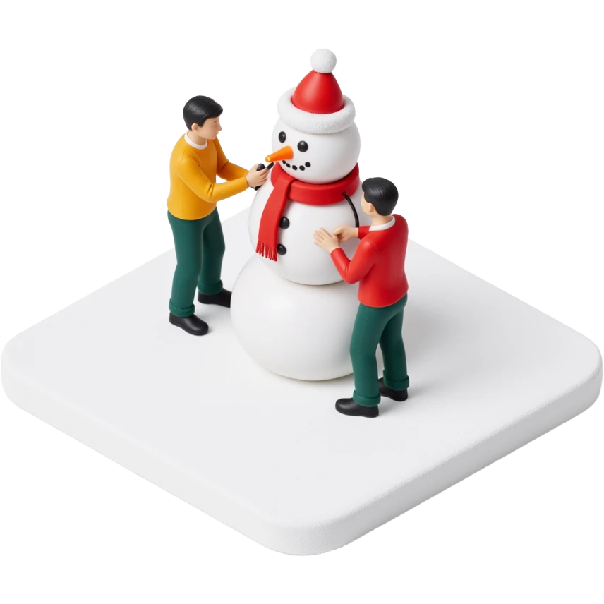 people making a snowman emoji