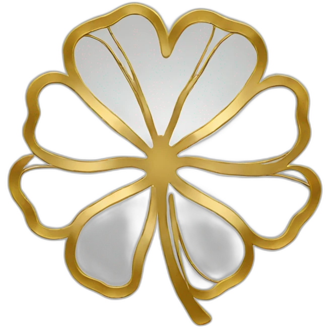 gold outline-clover emoji