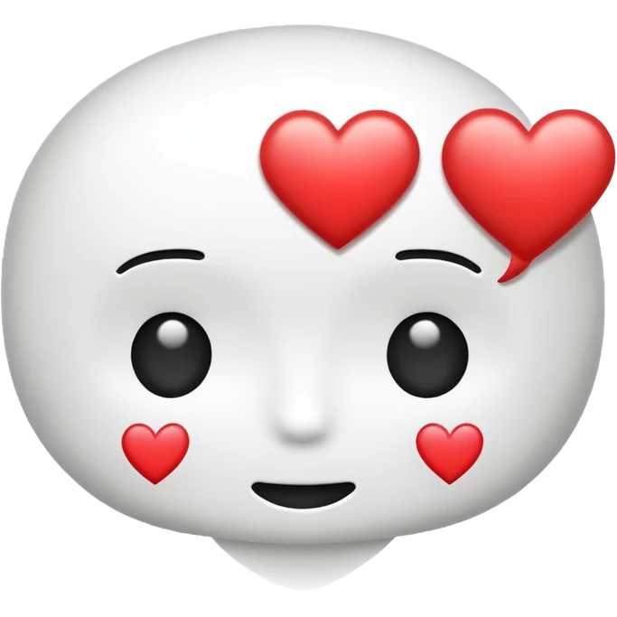 Speech bubble with heart on eyes emoji