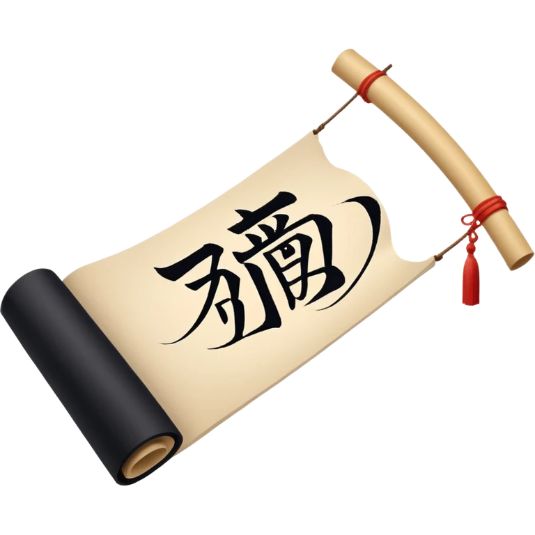 Japanese calligraphy scroll emoji