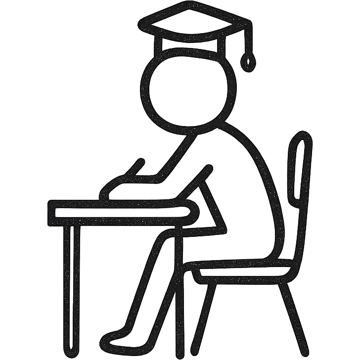 student sitting at a desk emoji