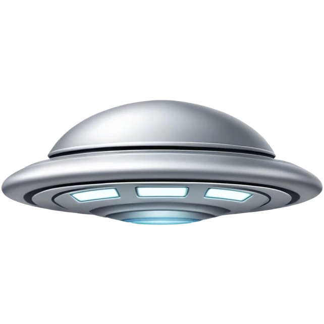 sliver color Ufo minimal design emoji