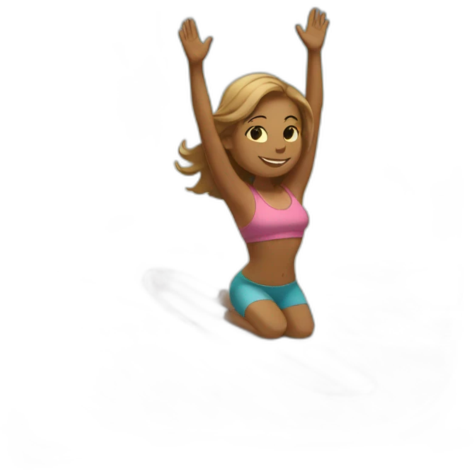 Yoga girl surfing emoji