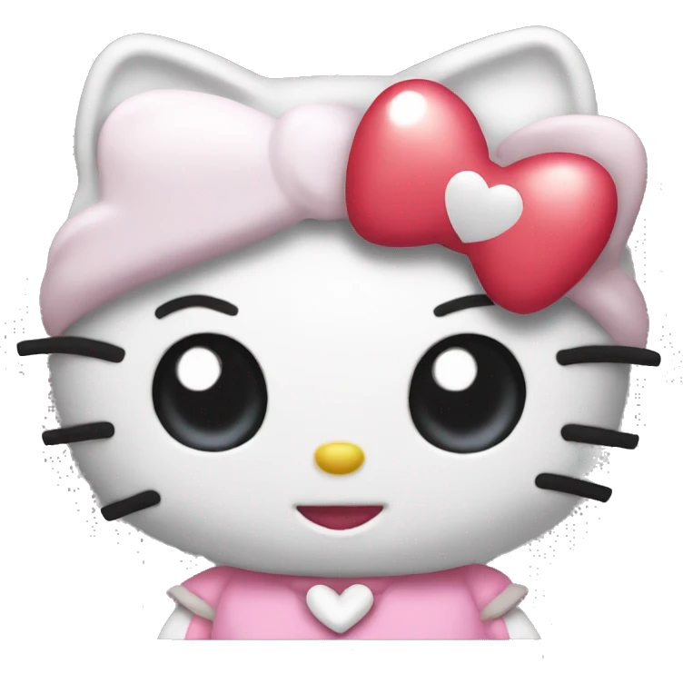 hello kitty with heartk  emoji