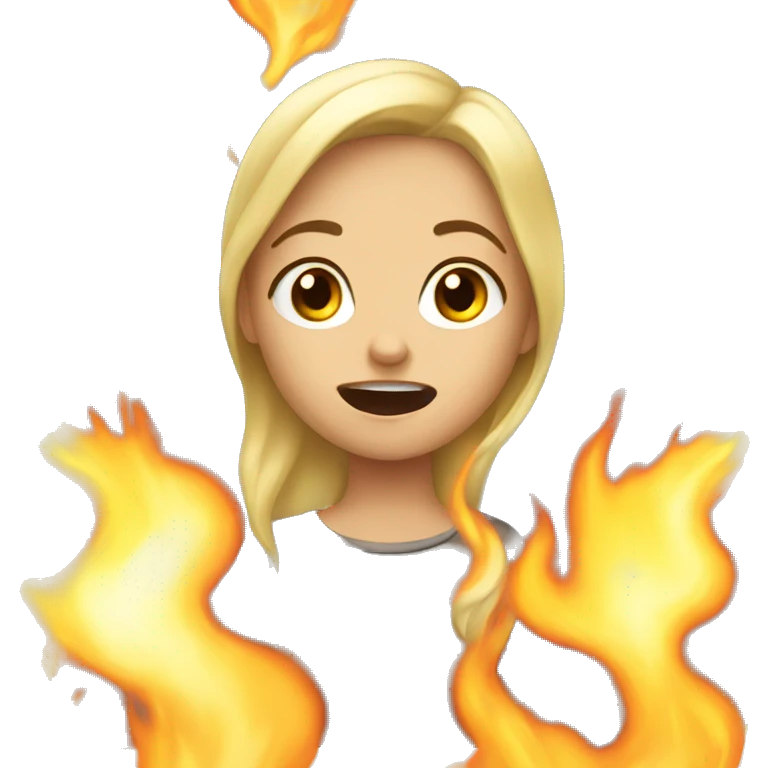 Blonde girl breathing fire  emoji