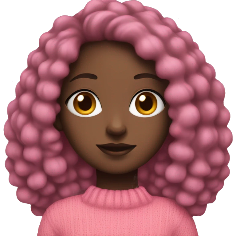 Black girl with pink sweater emoji