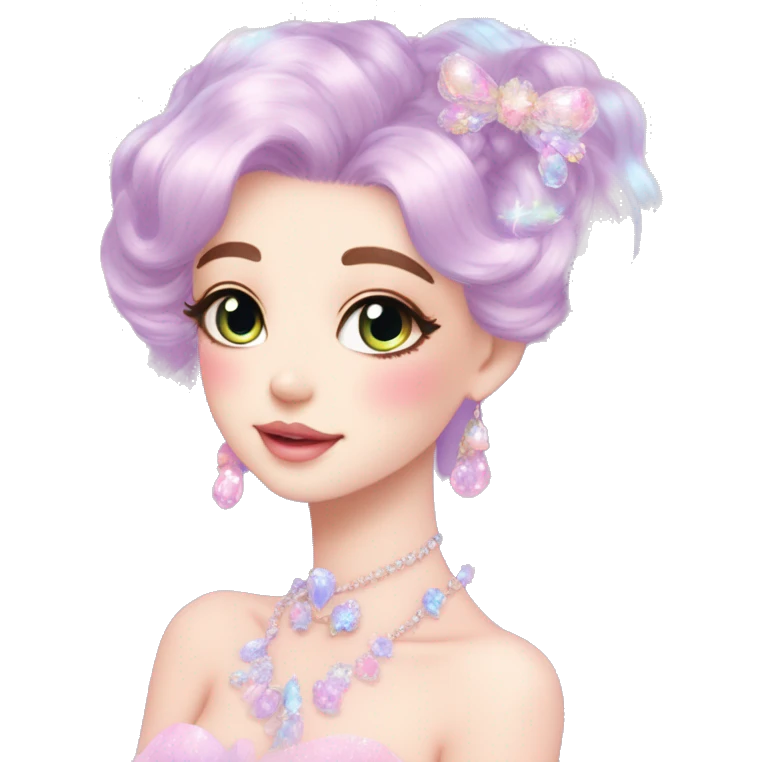 Dreamy pretty VOGUE elegant kawaii shiny pastel lady pastelcore kawaii beautiful hair fairycore cottagecore jewels trending aesthetic emoji