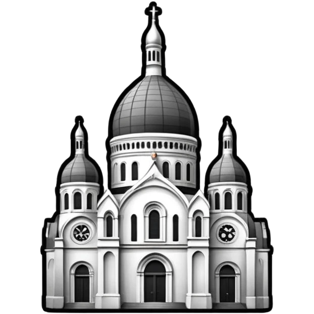 now I want a sticker with the Sacre Coeur church in black and white emoji