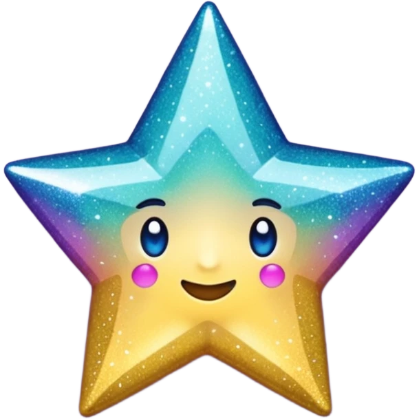 Estrela com 3 pontas roxa com glitter emoji