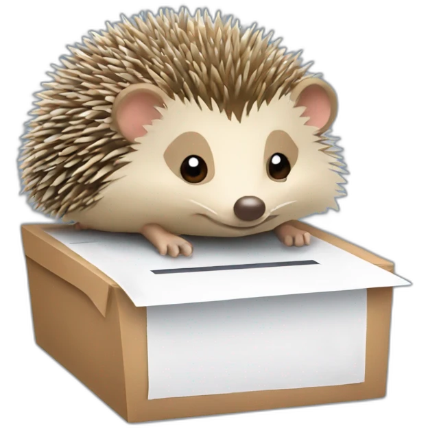 hedgehog and voting ballot emoji