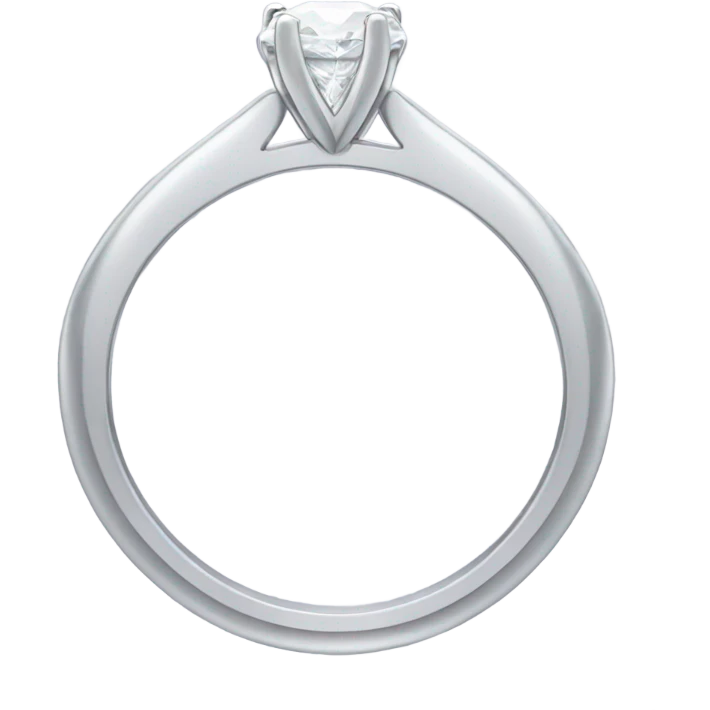 Engagement ring with thin silver band and pear shaped diamond emoji