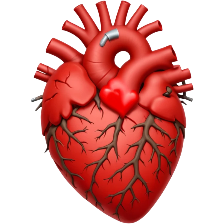 anatomical heart wrapped in a thorn branch emoji