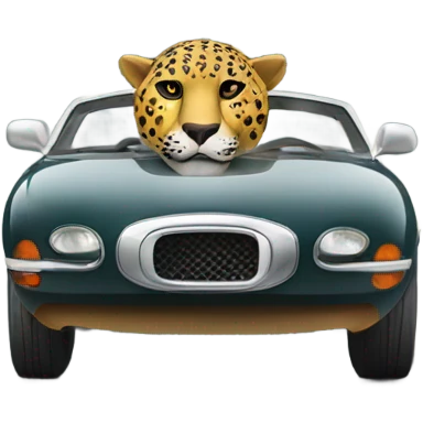 An elegant car jaguar crossing the finish line emoji
