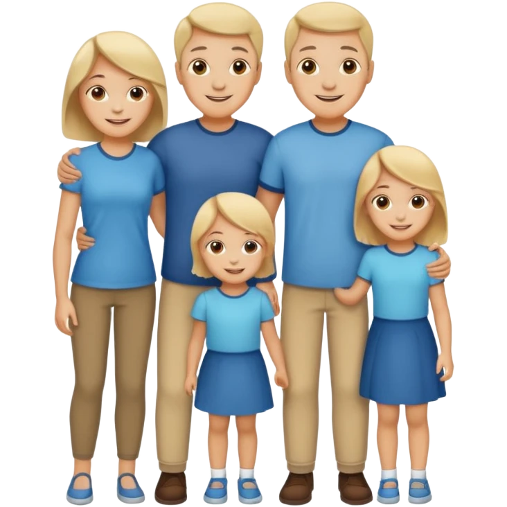 parent figures with three children silhouettes emoji