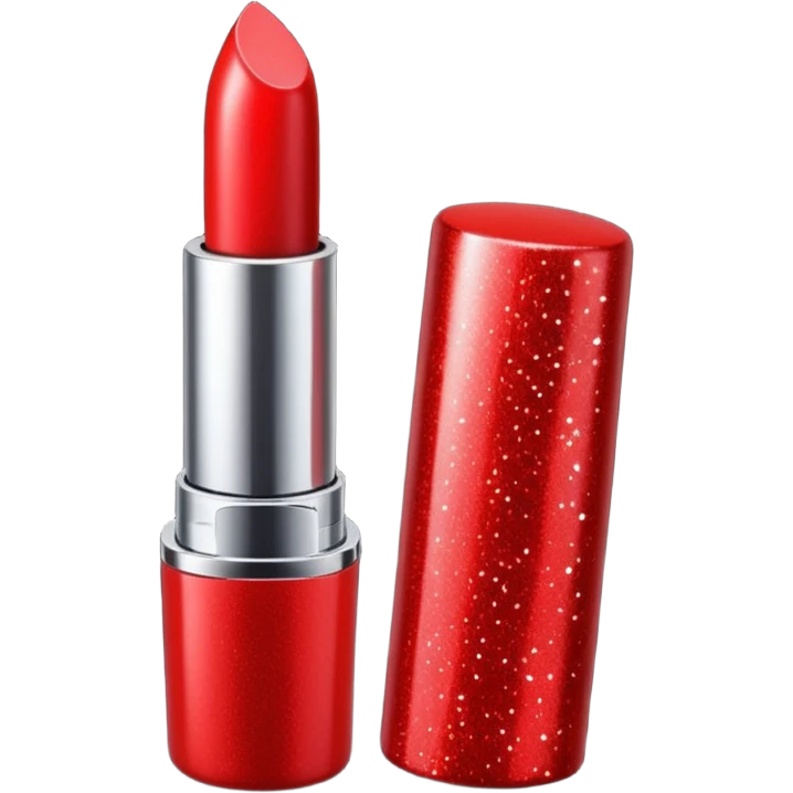 red lipstick with glitter emoji