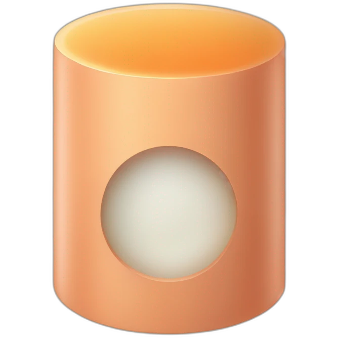 Peach colored cylinder with two circles emoji