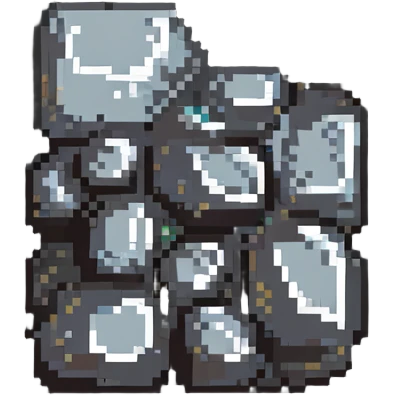 tin ore chunk with classic video game look emoji
