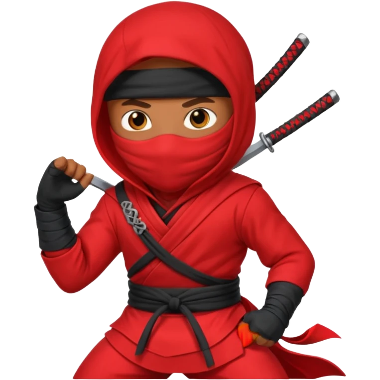 brown skin ninja red clothes emoji