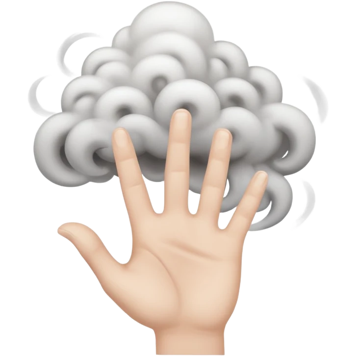 cartoon hands emerging from swirling smoke emoji