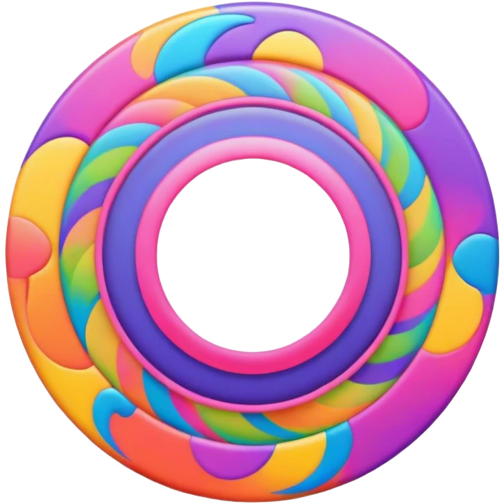 Psychedelic colored circle Border emoji