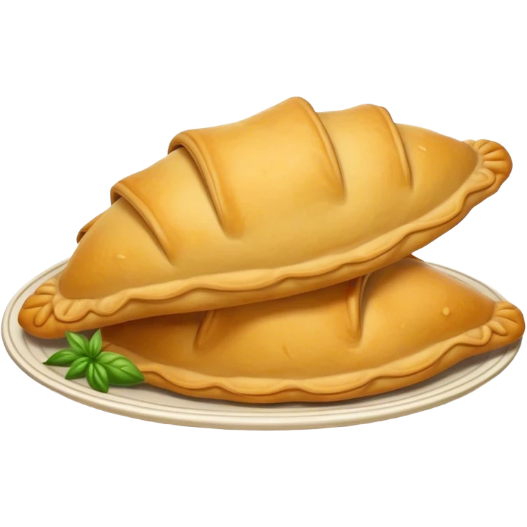 Empanadas Cinematic Realistic Empanadas Dish Emoji, depicted as crispy, golden empanadas made with cornmeal and filled with savory ingredients, rendered with rich textures and vibrant, appetizing lighting. emoji