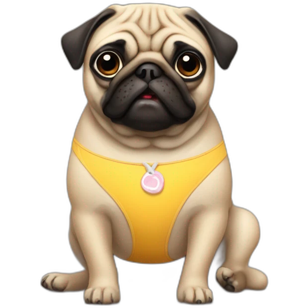 Sexxy pug in swimsuit emoji