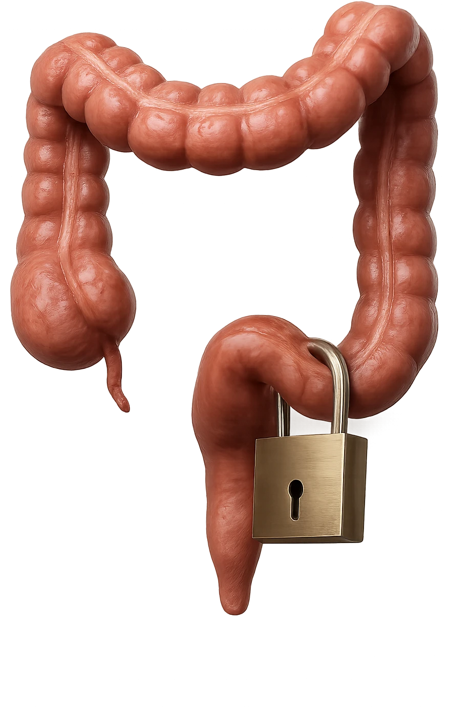 COLON UMANO CON LUCCHETTO DI BLOCCO, IPERREALISTICO 4K emoji