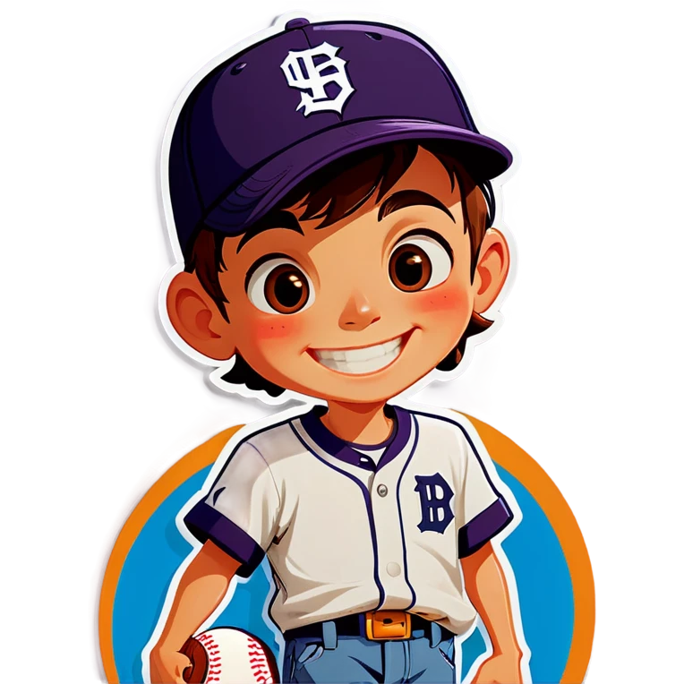 smiling boy in baseball cap emoji