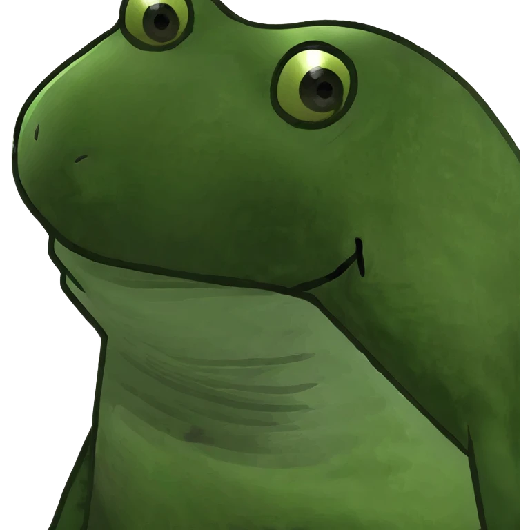 green bufo frog sitting on a lily pad emoji