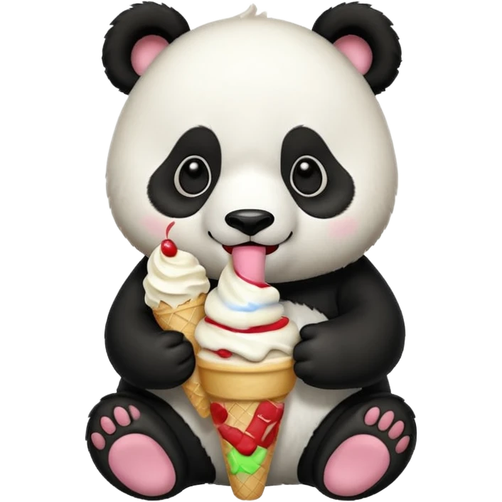 Panda eating ice cream emoji