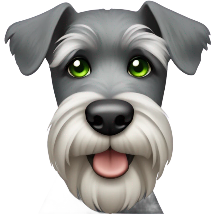 Schnauzer with green eyebrows  emoji