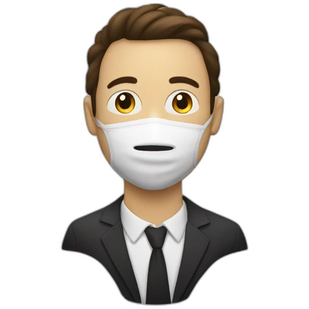 Homme avec un masque anonymous emoji