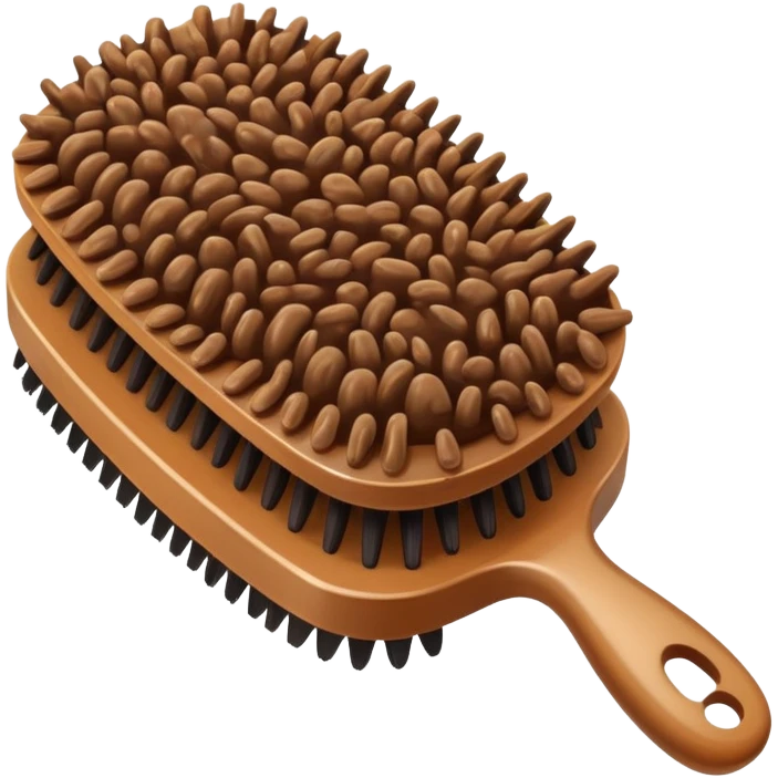 A hairbrush with poop emoji