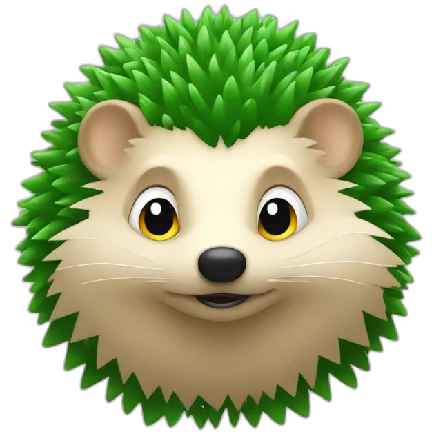 The hedgehog is green emoji