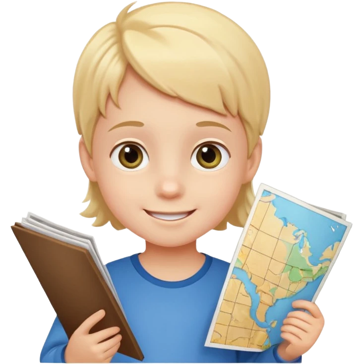 child Holding Maps emoji