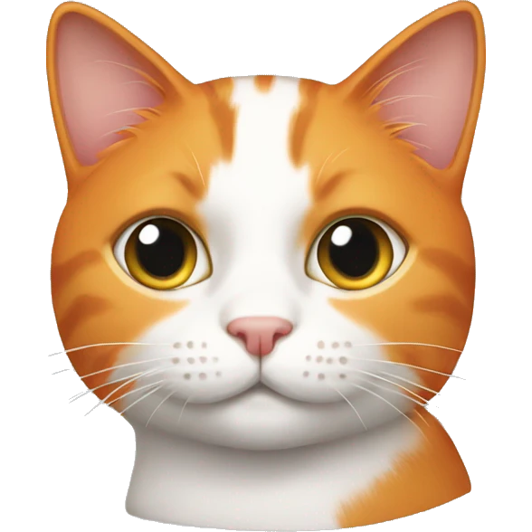 Make an orange and white cat emoji