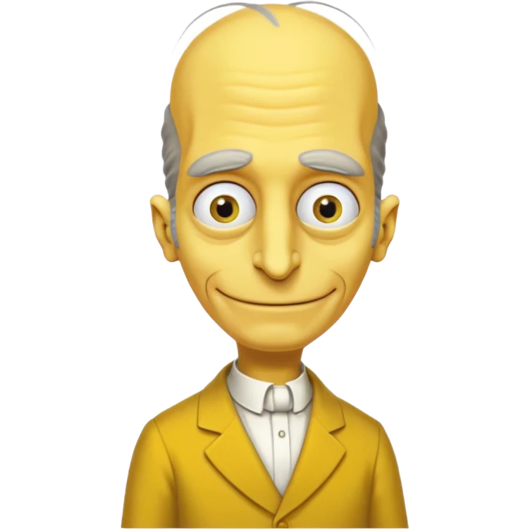 Mr. Burns, simpson, yellow skin tone, very very very long nose. complete yellow dress. emoji