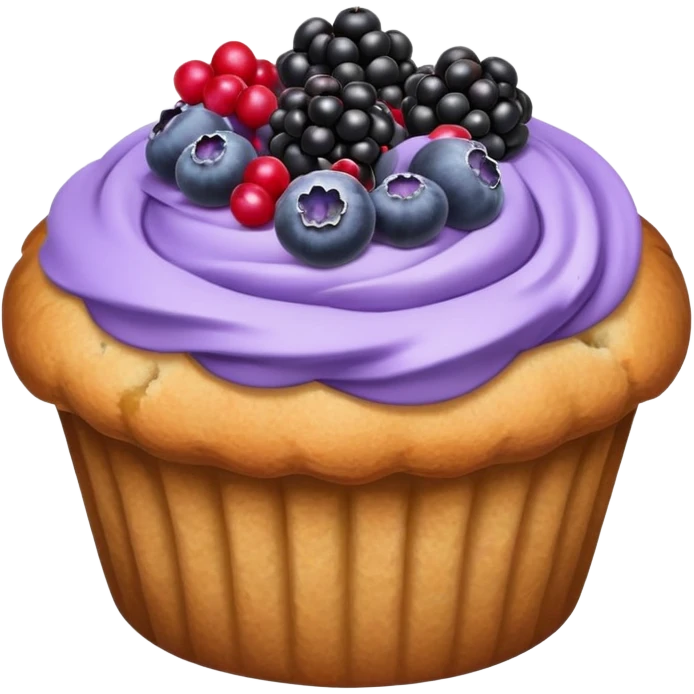 Lavender flower muffin with berries emoji
