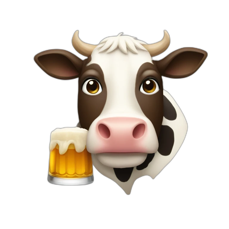 Vache qui bois une bierre emoji
