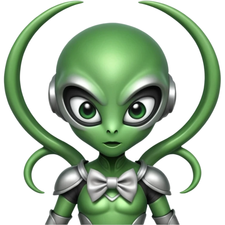 alien with bow emoji