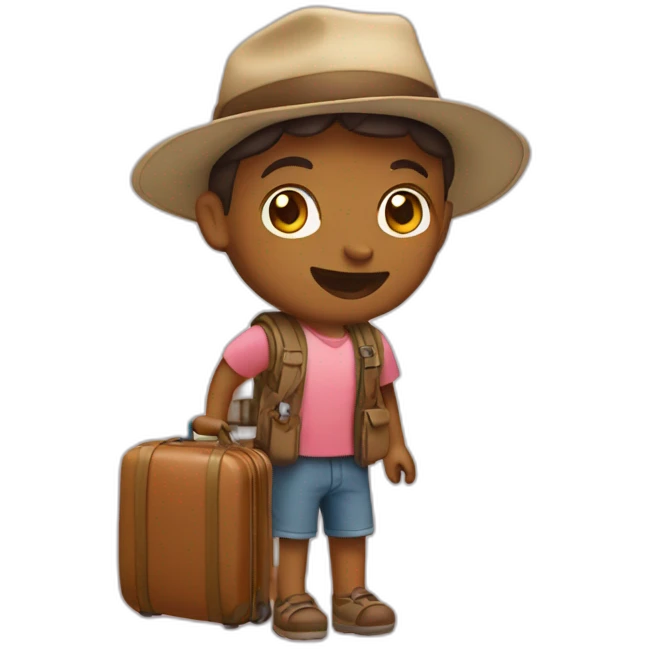 Traveler with suitcase emoji
