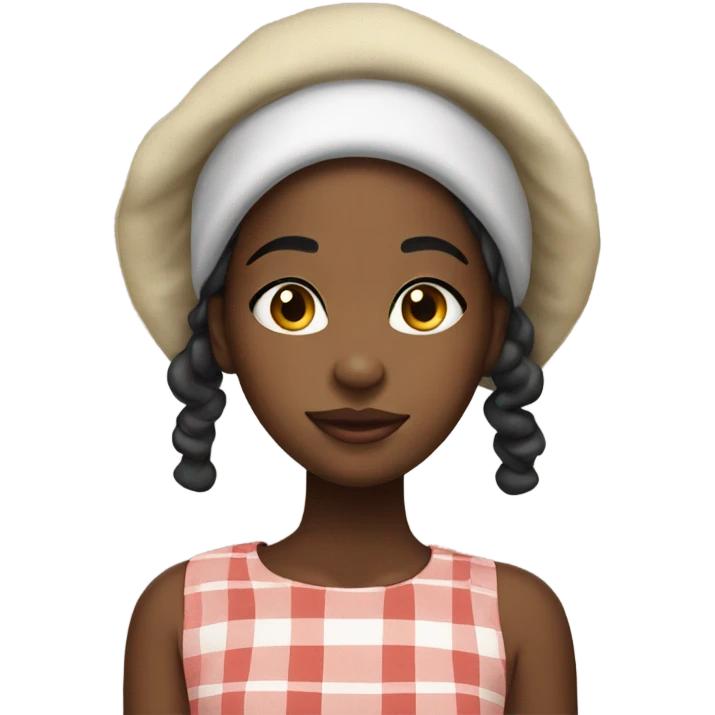 Black girl with big hoop earrings and a bonnet  emoji