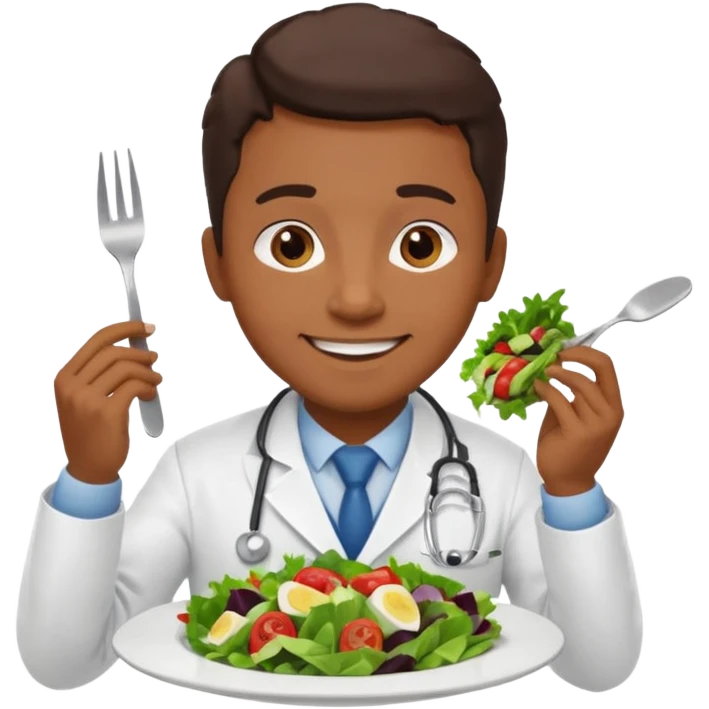 Doctor eating in restaurant full body emoji