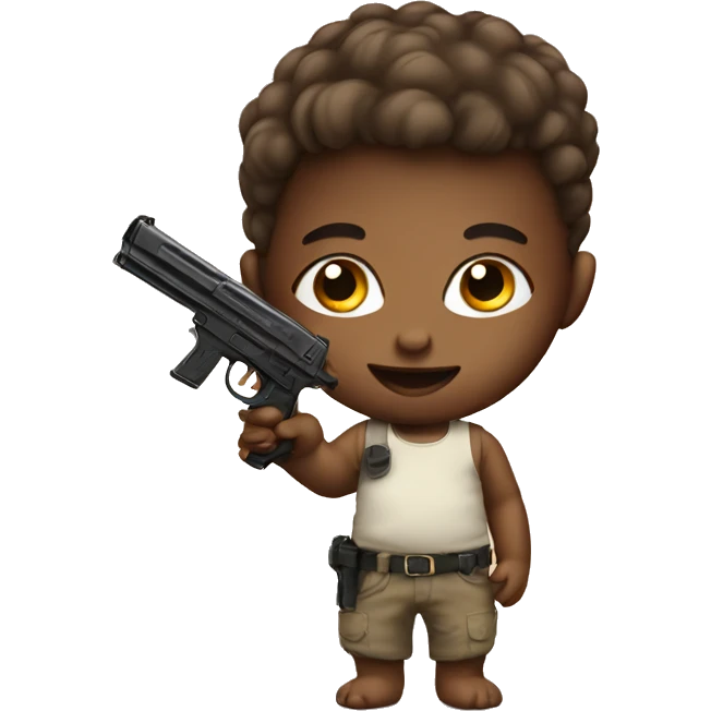 baby with toygun emoji