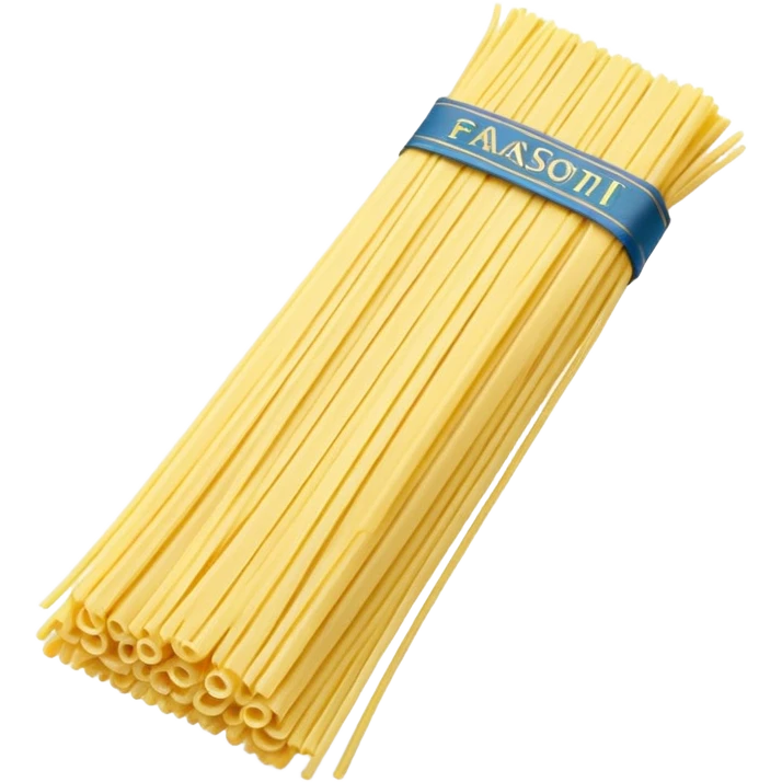 bundle of dry spaghetti, fanned out, pale yellow, straight and smooth, subtle reflections, clean lines, 3D clean style, no packaging, transparent background emoji