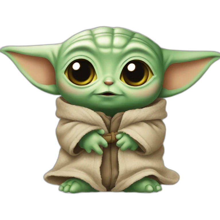 Baby yoda dit bonjour emoji