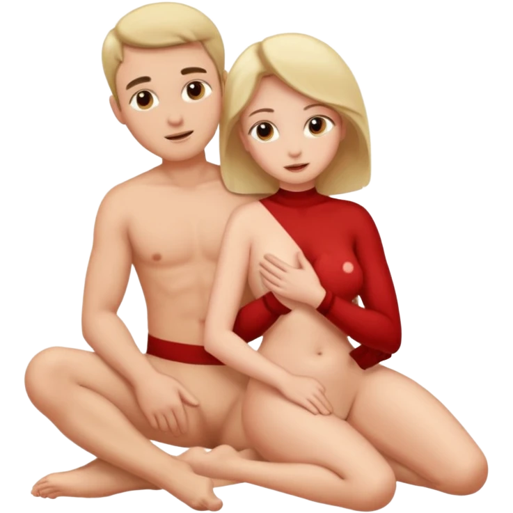Un hombre y una mujer en una posición porno desnudos emoji